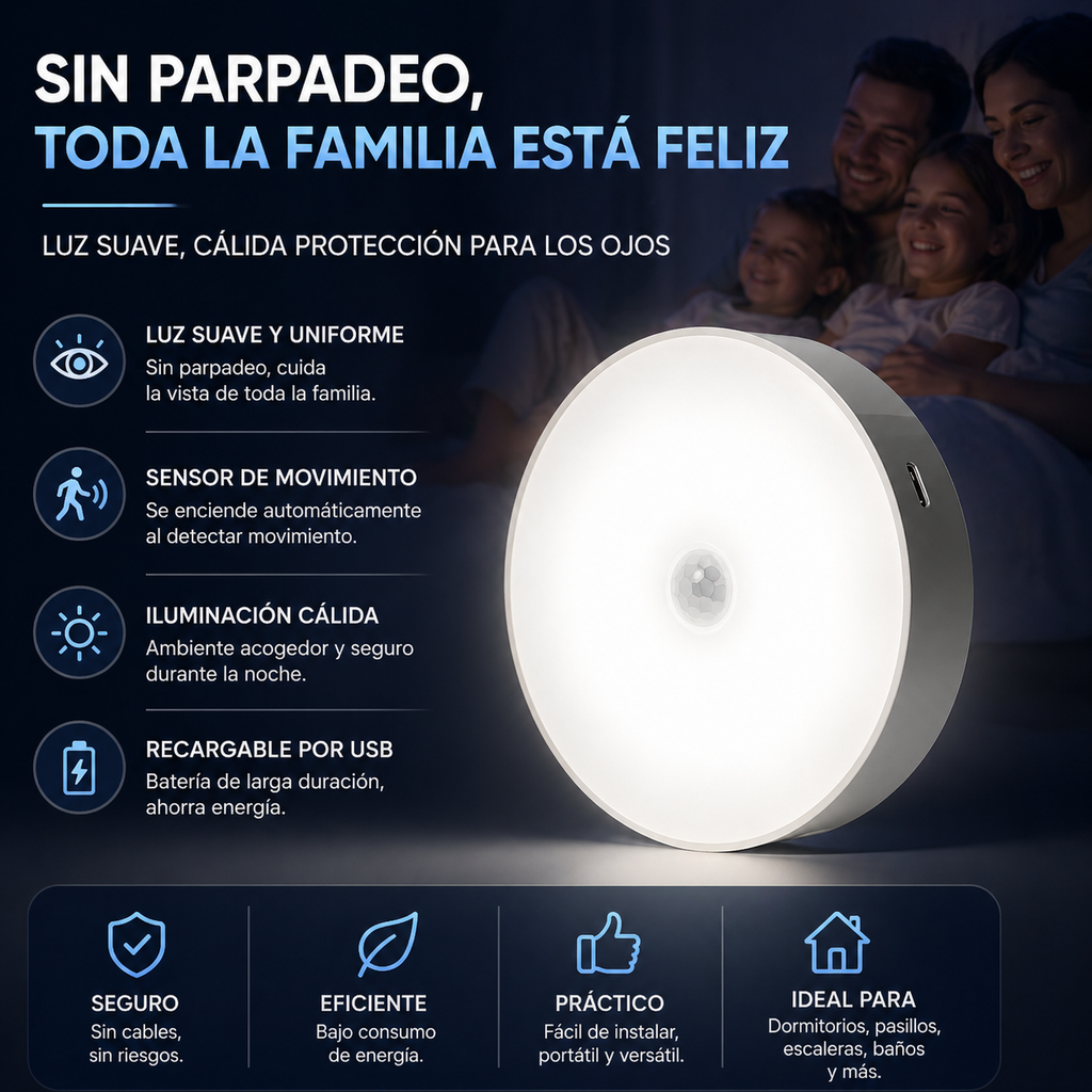 LumiSense Pro – Luz LED Inteligente con Sensor de Movimiento