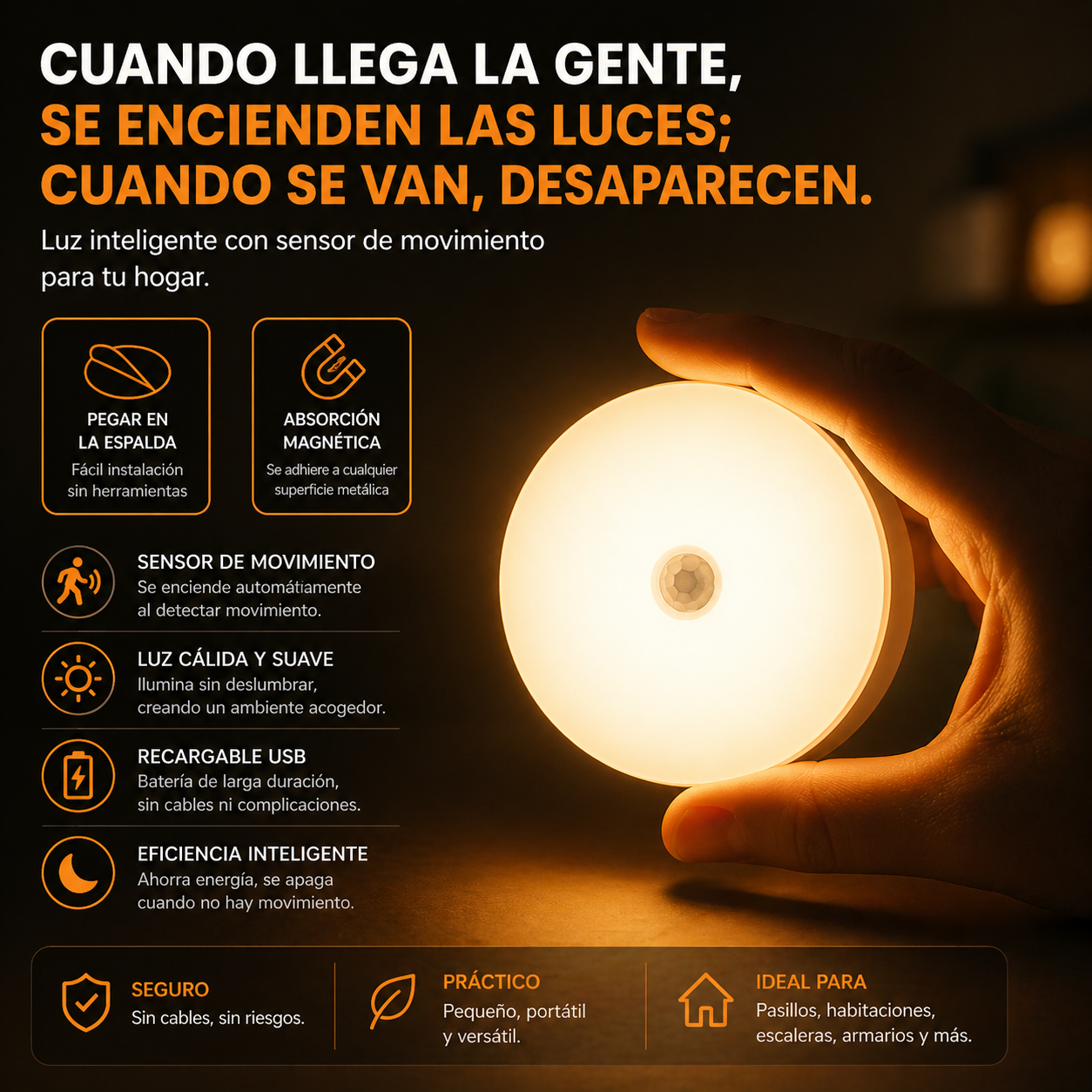 LumiSense Pro – Luz LED Inteligente con Sensor de Movimiento