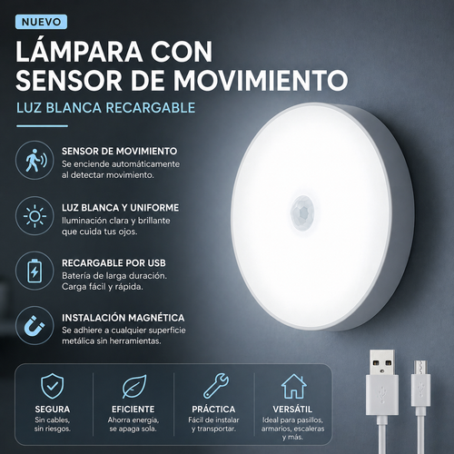 LumiSense Pro – Luz LED Inteligente con Sensor de Movimiento